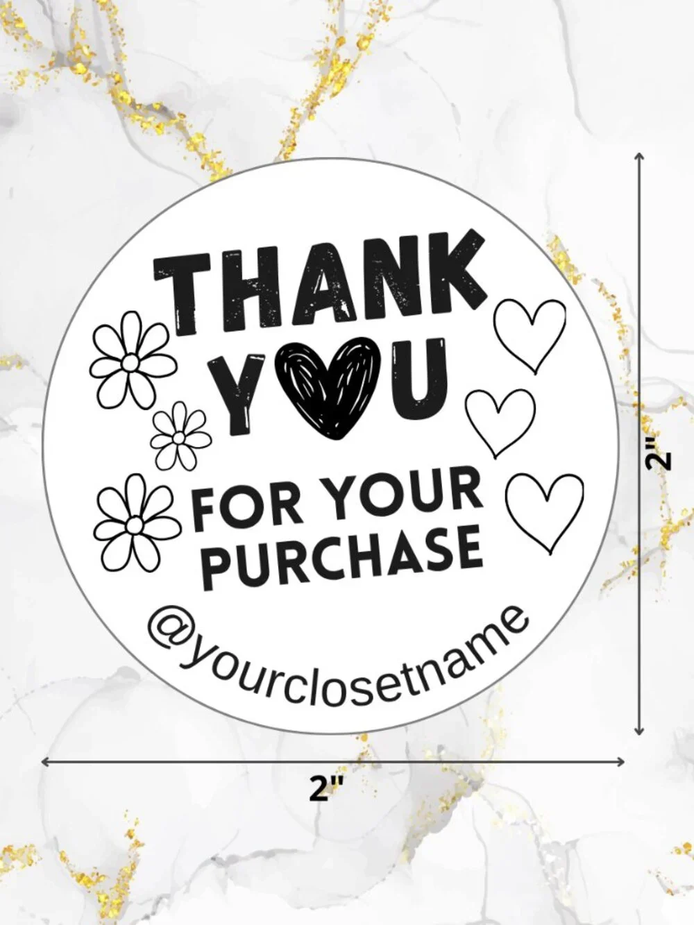 100 Thank you Stickers Thermal 2